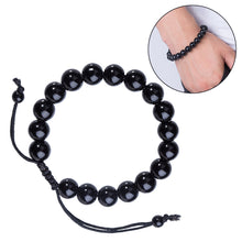 Carregar imagem no visualizador da galeria, Pedra Natural Preto Obsidian Pulseira Terapia Magnética Perda de Peso Unisex Slimmy Pulseira de Cuidados de Saúde