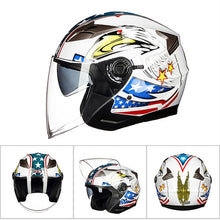 Carregar imagem no visualizador da galeria, GXT Capacete Da Motocicleta Meia Face Capacete ABS Lente Dupla