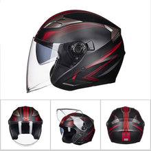 Carregar imagem no visualizador da galeria, GXT Capacete Da Motocicleta Meia Face Capacete ABS Lente Dupla