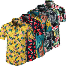 Carregar imagem no visualizador da galeria, Havaiano Camisa de Manga Curta dos homens de Verão Floral