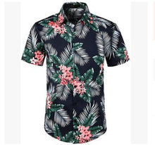 Carregar imagem no visualizador da galeria, Havaiano Camisa de Manga Curta dos homens de Verão Floral