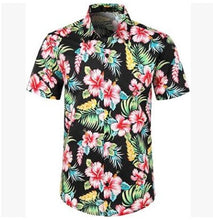 Carregar imagem no visualizador da galeria, Havaiano Camisa de Manga Curta dos homens de Verão Floral
