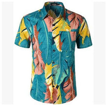 Carregar imagem no visualizador da galeria, Havaiano Camisa de Manga Curta dos homens de Verão Floral